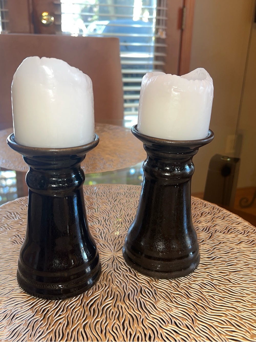 Rustic Ceramic Candle Holders set